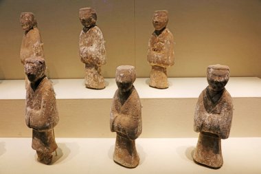 Çin antik seramik figür heykel, topraktan çıkarılmış kültürel kalıntılar