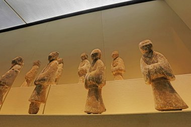 Çin antik seramik figür heykel, topraktan çıkarılmış kültürel kalıntılar