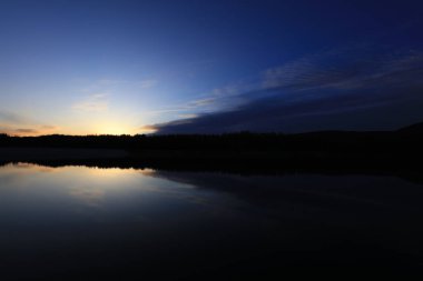 A pond in the morning in huanggangliang Park, Keshiketeng World Geopark, Inner Mongolia