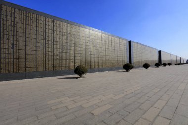 Tangshan - December 5, 2017: memorial wall for the victims of tangshan earthquake, tangshan city, hebei province, China