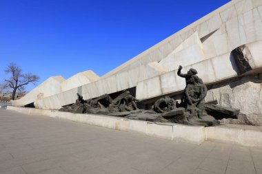 Tangshan - 5 Aralık 2017: Tangshan depremi park heykelini, Tangshan şehrini, hebei eyaletini, Çin 'i harap etti