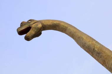 Dinozor modeli Hea 'nın yakın çekimi.