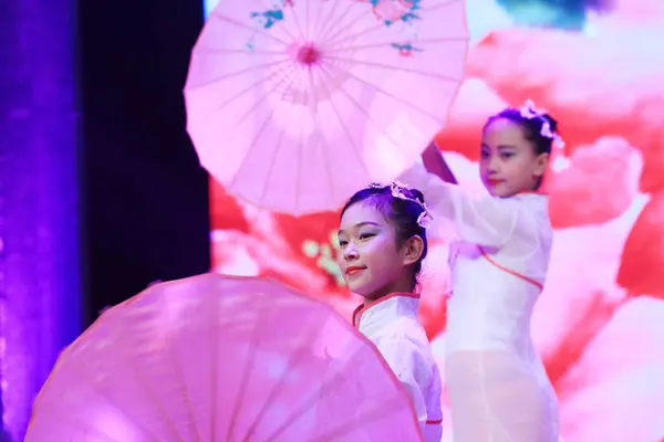 stock image Luannan county - February 9, 2018: classical dance performance on stage, luannan county, hebei province, China