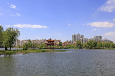 Luannan County - 3 Mayıs 2018: North River Park Manzarası, Luannan County, Hebei Eyaleti, Chin