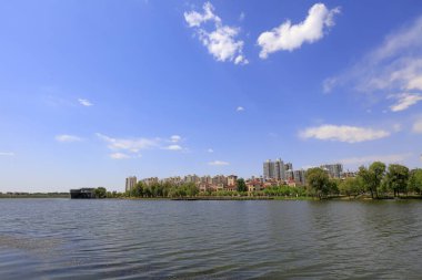 Luannan County - 3 Mayıs 2018: North River Park Manzarası, Luannan County, Hebei Eyaleti, Chin