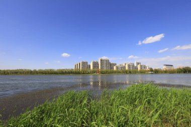 Luannan County - 3 Mayıs 2018: North River Park Manzarası, Luannan County, Hebei Eyaleti, Chin