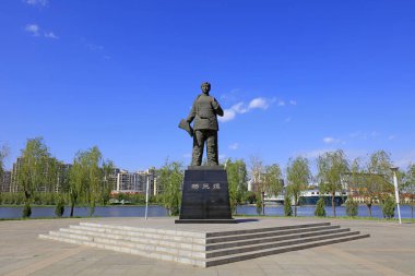 Luannan County - 3 Mayıs 2018: Çin antik kadın heykeli parkta, Luannan County, Hebei Eyaleti, Chin