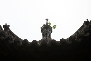 Şangay, Çin - 31 Mayıs 2018: Çin klasik mimarisi Yu Garden, Şangay, Çin