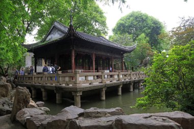 Şangay, Çin - 31 Mayıs 2018: Çin klasik mimarisi Yu Garden, Şangay, Çin