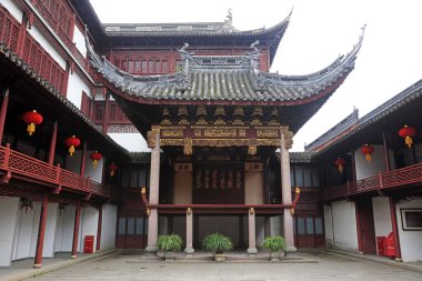 Şangay, Çin - 31 Mayıs 2018: Çin klasik mimarisi Yu Garden, Şangay, Çin