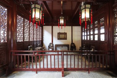 Şangay, Çin - 31 Mayıs 2018: Çin klasik mimarisi Yu Garden, Şangay, Çin