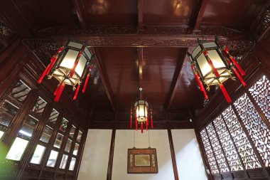 Şangay, Çin - 31 Mayıs 2018: Çin klasik mimarisi Yu Garden, Şangay, Çin