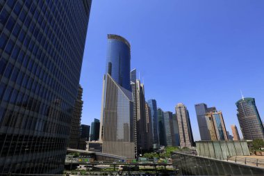 Şangay, Çin - 1 Haziran 2018: Lujiazui 'nin Pudong, Şangay, Chin' deki mimari manzarası