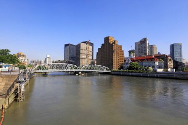 Şangay, Çin - 1 Haziran 2018: Shanghai, Çin Bahçe Köprüsü