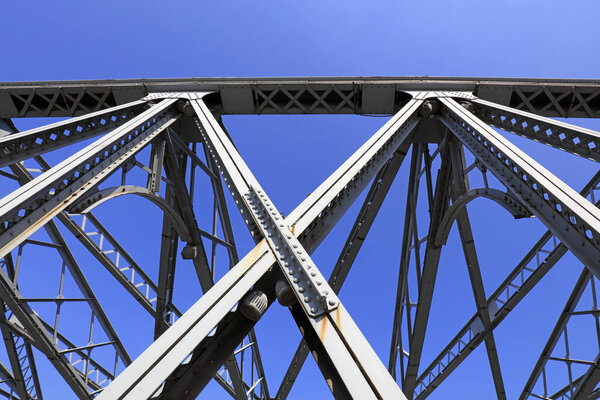Steel beam structure of bridge crossing, Shanghai, China