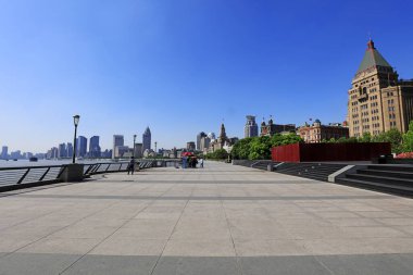 Şangay, Çin - 1 Haziran 2018 Şangay Bund, Chin 'in mimari manzarası