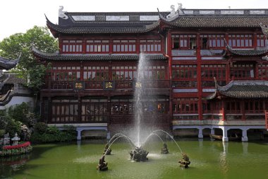 Şangay, Çin - 2 Haziran 2018: Yu Garden, Şangay, Çin 'de antik mimari