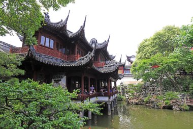 Şangay, Çin - 2 Haziran 2018: Yu Garden, Şangay, Çin 'de antik mimari