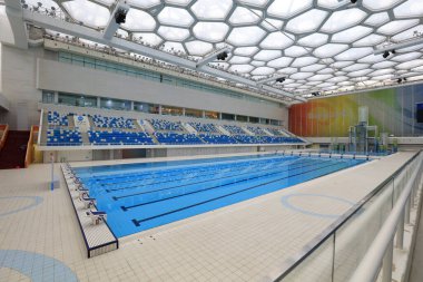 Pekin, Çin - 3 Haziran 2018: Pekin Ulusal Natatorium, Pekin, Çin
