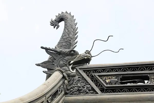 Ancient architecture sculpture on the roof in Yu Garden,Shanghai,China
