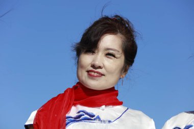 Tangshan City, Çin - 7 Ekim 2018: Tangshan City, Hebei Eyaleti, Çin 'de Kadın Cheongsam Show