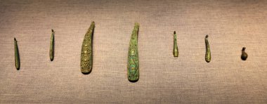 Shijiazhuang, Çin - 10 Ekim 2018: Çin asker heykeli bir müzede, Shijiazhuang City, Hebei Eyaleti, Çin