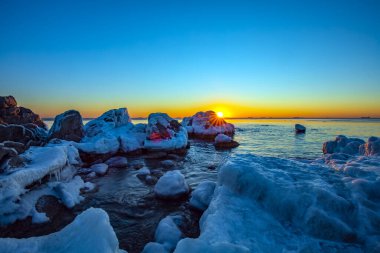 Doğal Sahil Sahnesi, Qinhuangdao Şehri, Çin