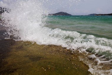 Yalong Körfezi 'nin doğal manzarası, Sanya, Hainan, Çin