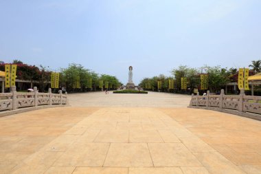 Guanyin Meydanı 'nın deniz manzarası, Sanya Şehri, Hainan Eyaleti, Çin