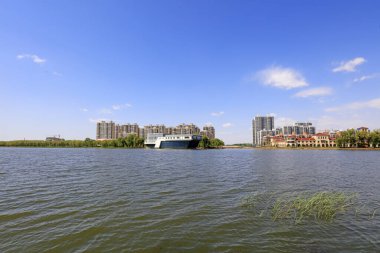 Luannan County - 3 Mayıs 2018: North River Park Manzarası, Luannan County, Hebei Eyaleti, Chin