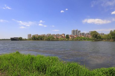 Luannan County - 3 Mayıs 2018: North River Park Manzarası, Luannan County, Hebei Eyaleti, Chin