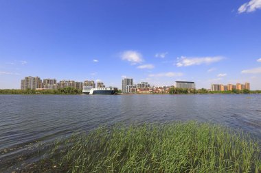 Luannan County - 3 Mayıs 2018: North River Park Manzarası, Luannan County, Hebei Eyaleti, Chin