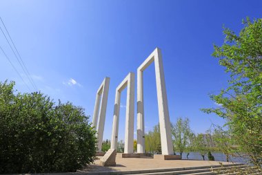 Luannan County - 3 Mayıs 2018: Park, Luannan County, Hebei Eyaleti, Chin