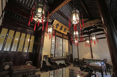 Şangay, Çin - 31 Mayıs 2018: Çin klasik mimarisi Yu Garden, Şangay, Çin