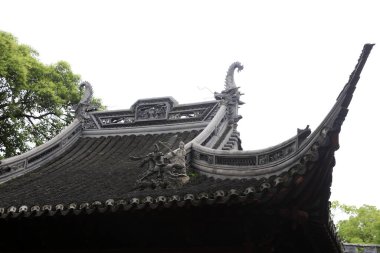 Şangay, Çin - 31 Mayıs 2018: Çin klasik mimarisi Yu Garden, Şangay, Çin