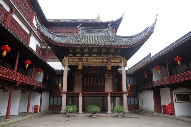 Şangay, Çin - 31 Mayıs 2018: Çin klasik mimarisi Yu Garden, Şangay, Çin