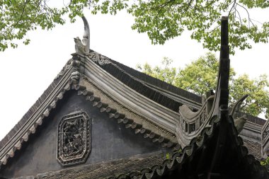 Eski binaların saçakları Yu bahçesinde, Şangay, Çin