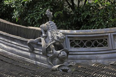 Eski binaların saçakları Yu bahçesinde, Şangay, Çin
