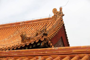Sarı seramik çatı, Ditan Parkı, Pekin, Çin 