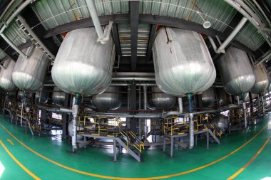 Çin 'deki bir biyodizel üretim tesisinde makine ve ekipman.