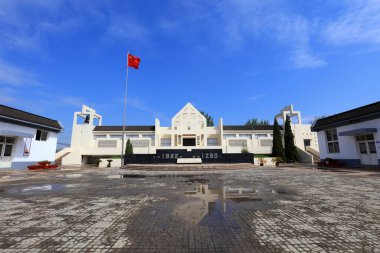 LUANNAN COUNTY, Hebei Eyaleti, Çin - 25 Nisan 2019: Pandaizhuang Katliamı Anıtı 'nın mimari manzarası.