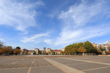 Kuzey Çin 'deki küçük şehirlerin mimari manzarası