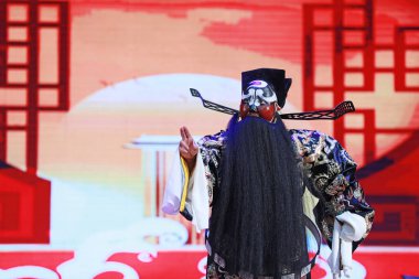 LUANNAN COUNTY, Hebei Eyaleti, Çin - 17 Kasım 2019: Çin Pingju gösterisi.