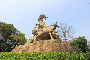 Guangzhou, Çin - 5 Nisan 2019: Yuexiu Park, Guangzhou, Guangdong Eyaleti, Çin