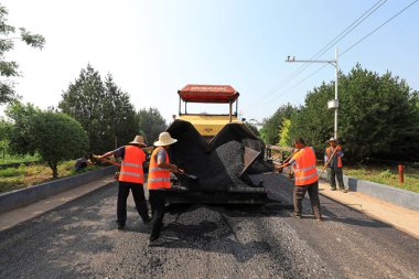 Luannan County, Çin - 31 Temmuz 2019: kırsal otoyol şantiyesi, Luannan County, Hebei Eyaleti, Chin