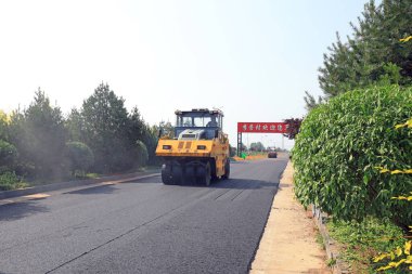 Luannan County, Çin - 31 Temmuz 2019: kırsal otoyol şantiyesi, Luannan County, Hebei Eyaleti, Chin