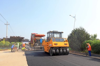 Luannan County, Çin - 31 Temmuz 2019: kırsal otoyol şantiyesi, Luannan County, Hebei Eyaleti, Chin