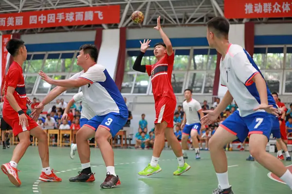中国ルアナン郡 2019年8月14日 中国ジュニアハンドボールマッチUシリーズコンペティションサイト ルアナン郡 河北省 — ストック写真