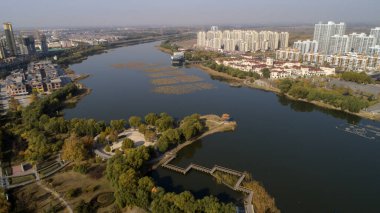 Kuzey Çin 'deki küçük şehirlerin mimari manzarası