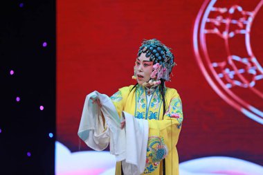 LUANNAN COUNTY, Hebei Eyaleti, Çin - 17 Kasım 2019: Çin Pingju gösterisi.